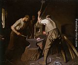 Sir George Clausen Canvas Paintings - Our Blacksmith